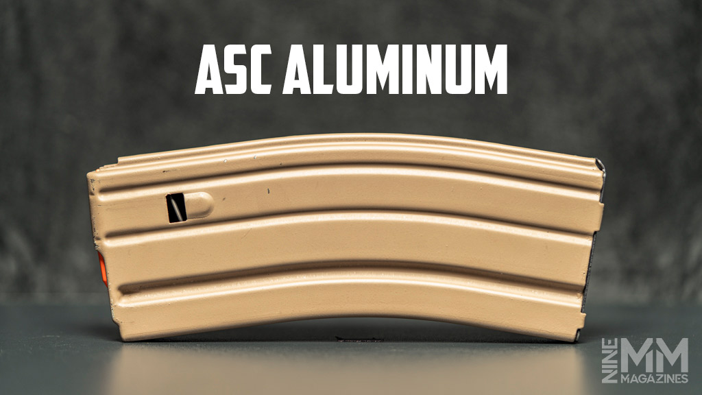 a photo of an asc aluminum ar-15 magazine