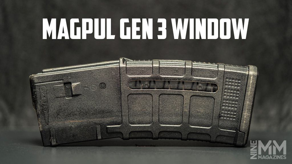 a photo of the magpul gen 3 window used in AR-15 magazine test
