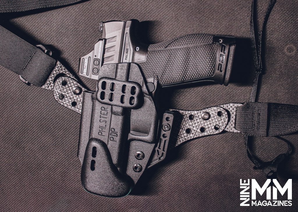 a photo pf the phlster pro series holster on the enigma chassis