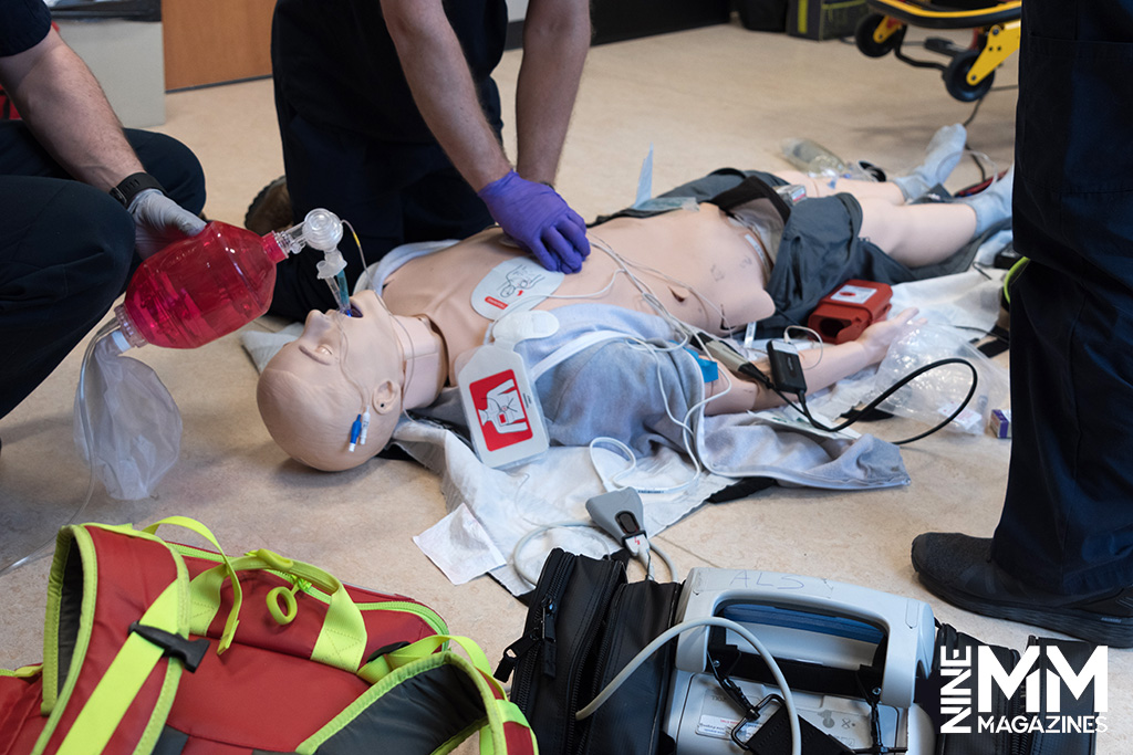 a photo of paramedic training
