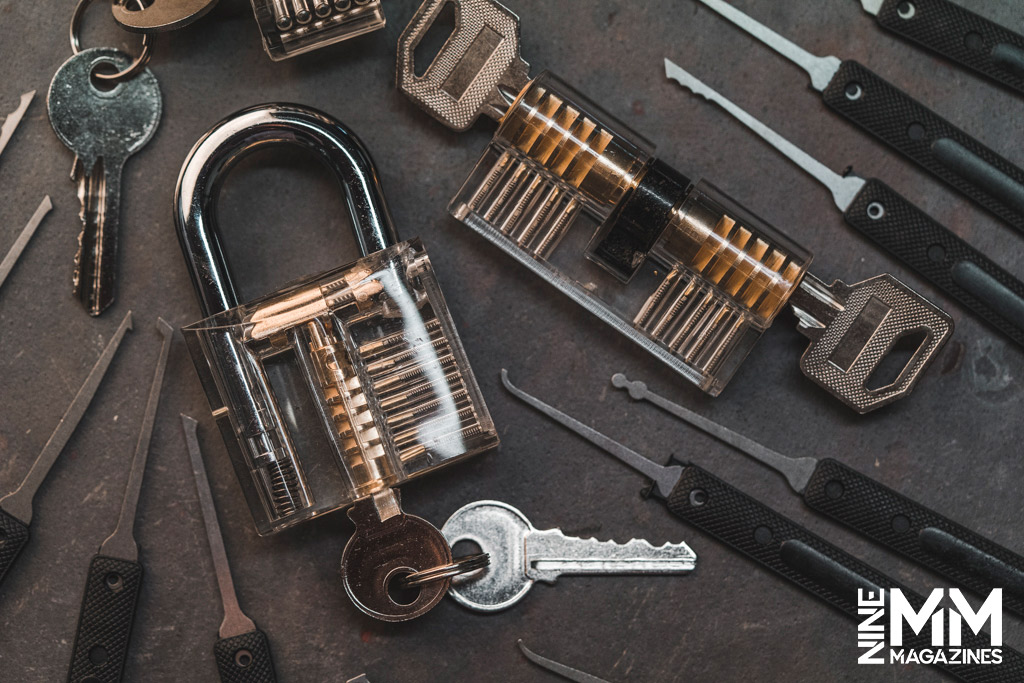 a photo of transparent practice locks