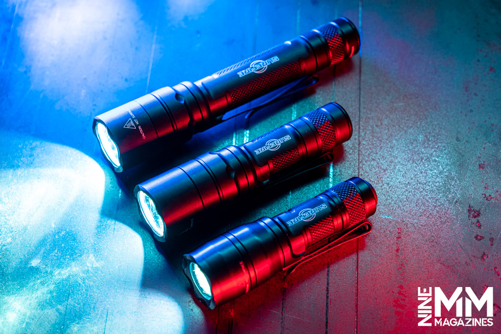 a photo comparing various surefire flashlight models