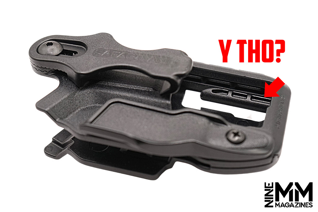a detailed photo of the Safariland Schema holster