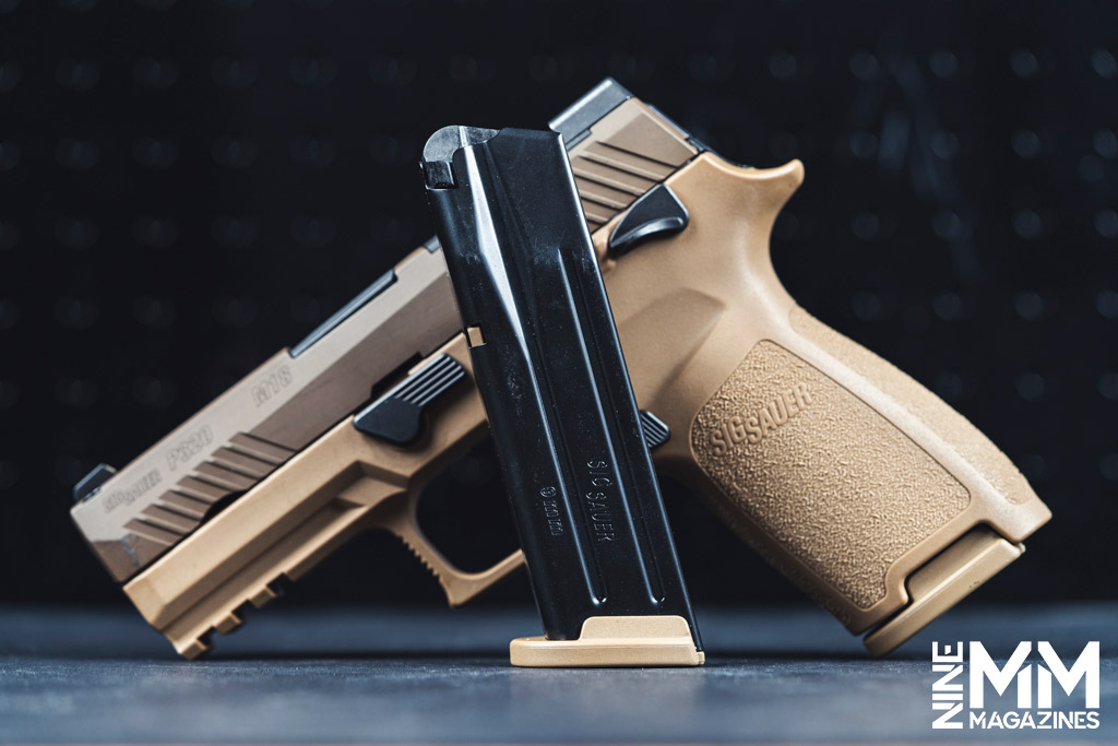 a photo of a sig sauer handgun with a double stack magazine