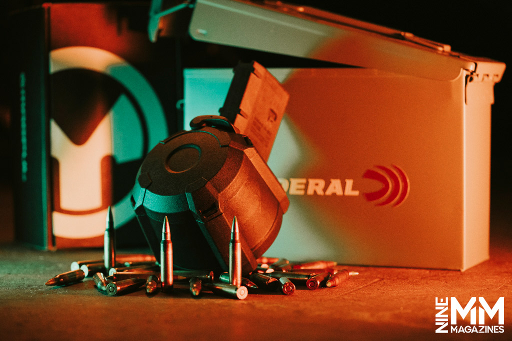 magpul drum magazine a photo of a magpul drum magazine