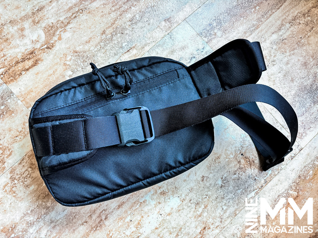 a photo of an ambidextrous tactical waist pack