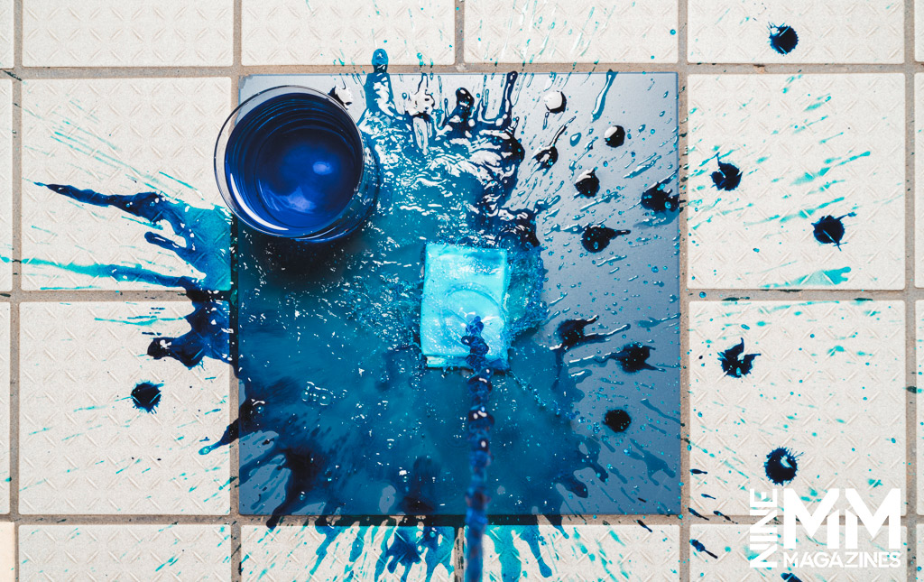 a photo of a big, blue mess