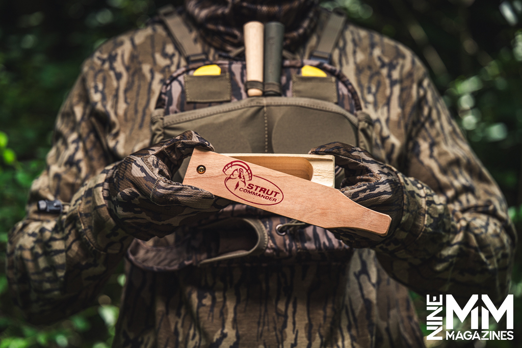 a photo of a hunter with a STRUT Commander Turkey Box Call