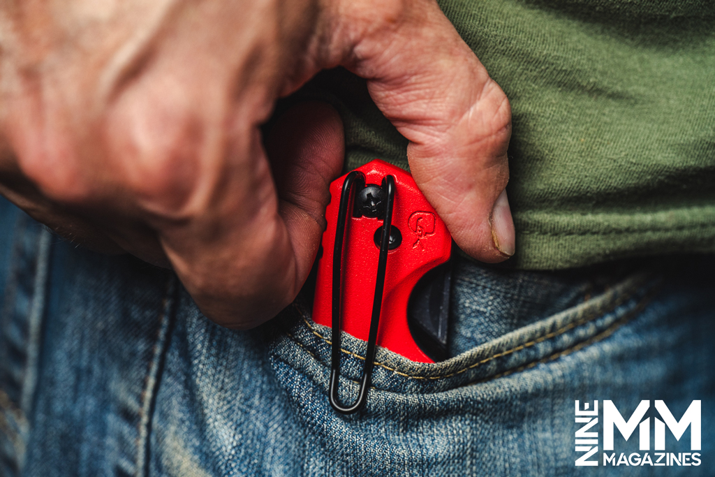 a photo of a utility knife in a pocket